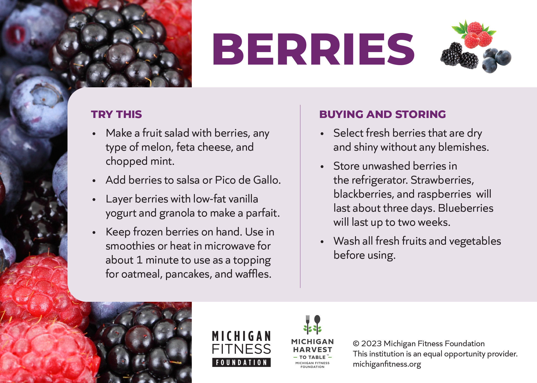 Berries Recipe Card