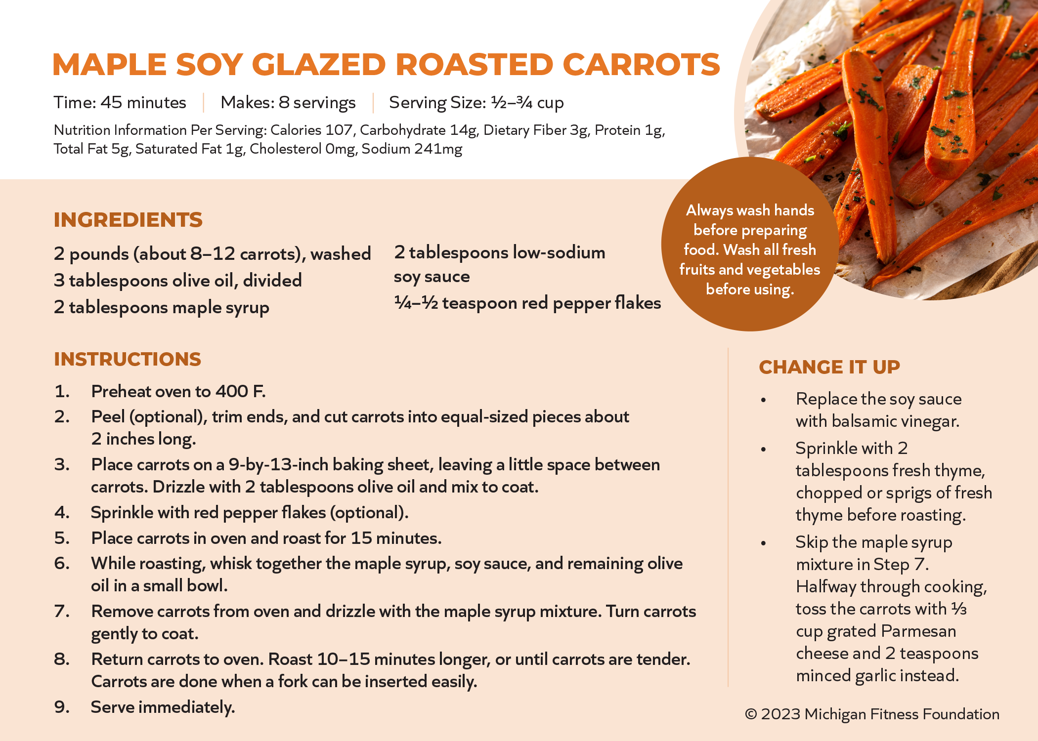 Carrots Recipe Card