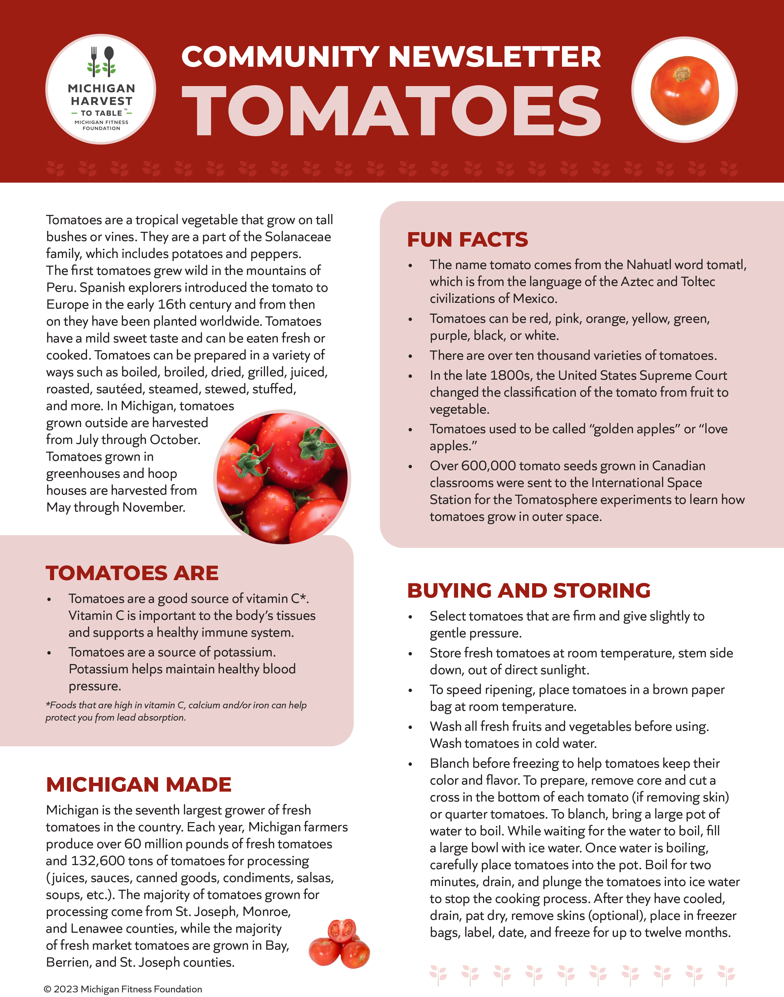 Tomatoes Michigan Harvest to Table